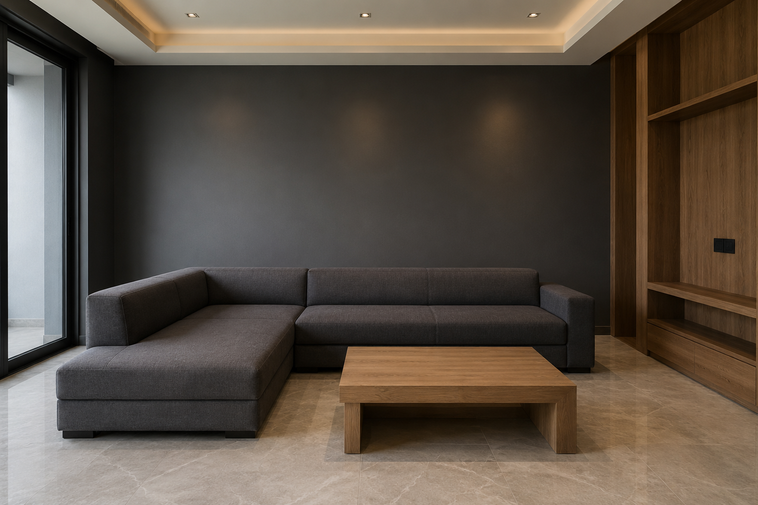 Living room before decor without cushions and accessories